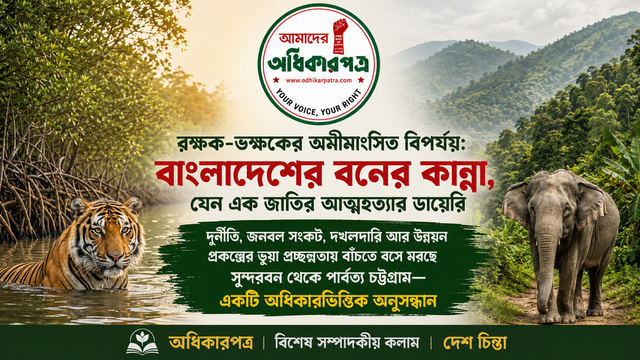 রক্ষক-ভক্ষকের অমীমাংসিত বিপর্যয়: বাংলাদেশের বনের কান্না, যেন এক জাতির আত্মহত্যার ডায়েরি